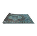 Sideview of Medallion Light Blue Traditional Rug, tr1160lblu