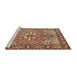 Sideview of Machine Washable Traditional Dark Sienna Brown Rug, wshtr1161