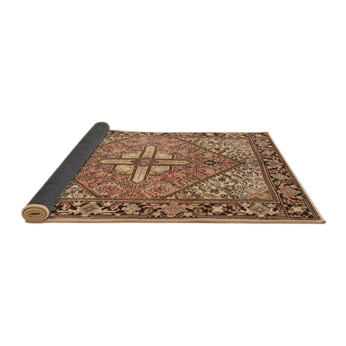 Sideview of Traditional Dark Sienna Brown Persian Rug, tr1161