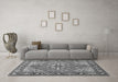 Machine Washable Persian Gray Traditional Rug in a Living Room,, wshtr1161gry