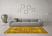 Machine Washable Persian Yellow Traditional Rug in a Living Room, wshtr1161yw