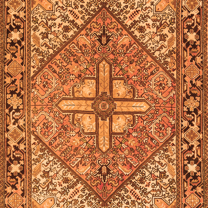 Serging Thickness of Machine Washable Persian Orange Traditional Area Rugs, wshtr1161org