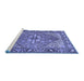 Sideview of Machine Washable Persian Blue Traditional Rug, wshtr1161blu