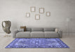 Machine Washable Persian Blue Traditional Rug in a Living Room, wshtr1161blu