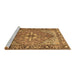 Sideview of Machine Washable Persian Brown Traditional Rug, wshtr1161brn