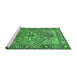 Sideview of Machine Washable Persian Emerald Green Traditional Area Rugs, wshtr1161emgrn