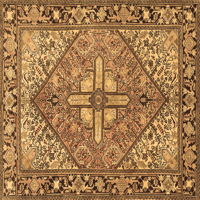 Square Machine Washable Persian Brown Traditional Rug, wshtr1161brn