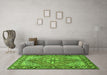 Machine Washable Persian Green Traditional Area Rugs in a Living Room,, wshtr1161grn