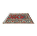 Sideview of Machine Washable Traditional Brown Red Rug, wshtr1162