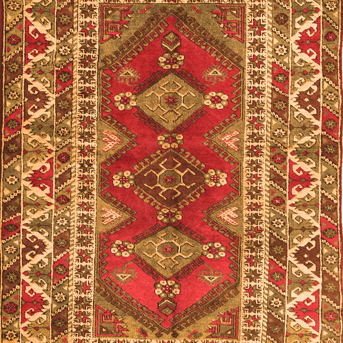 Serging Thickness of Machine Washable Persian Orange Traditional Area Rugs, wshtr1162org