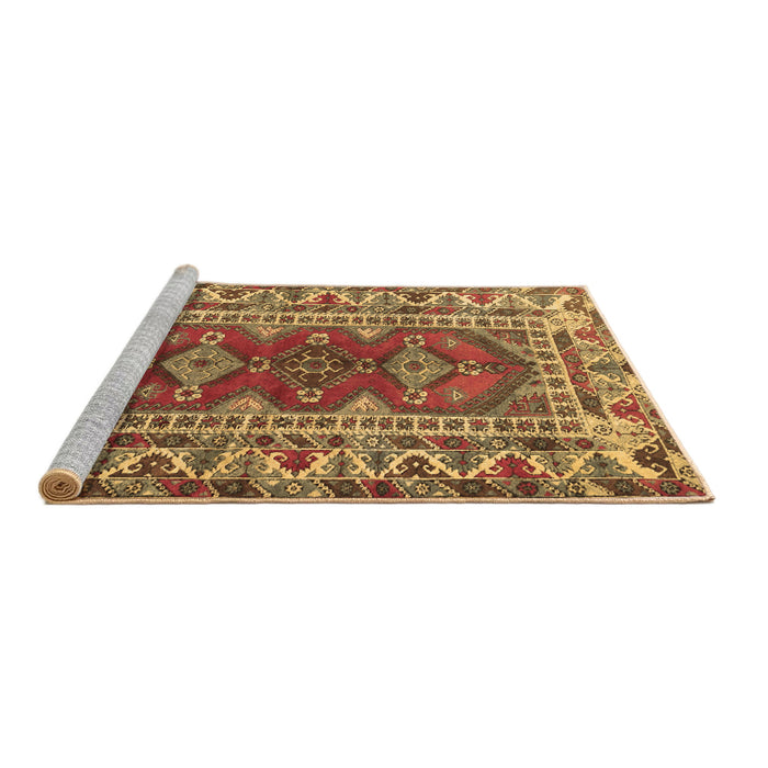 Sideview of Machine Washable Persian Brown Traditional Rug, wshtr1162brn