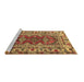 Sideview of Machine Washable Persian Brown Traditional Rug, wshtr1162brn