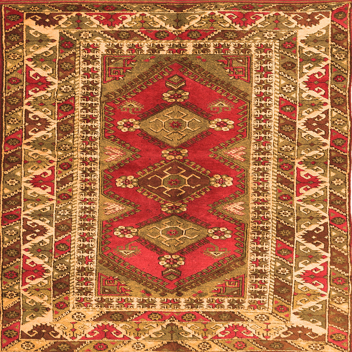 Serging Thickness of Persian Orange Traditional Rug, tr1162org