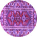 Round Persian Purple Traditional Rug, tr1162pur