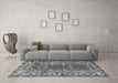 Machine Washable Persian Gray Traditional Rug in a Living Room,, wshtr1162gry