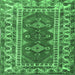 Square Persian Emerald Green Traditional Rug, tr1162emgrn