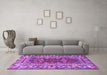 Machine Washable Persian Purple Traditional Area Rugs in a Living Room, wshtr1162pur