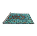 Sideview of Machine Washable Persian Light Blue Traditional Rug, wshtr1162lblu