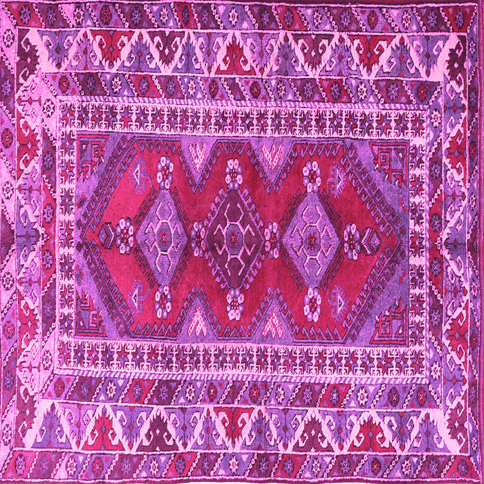 Square Machine Washable Persian Pink Traditional Rug, wshtr1162pnk