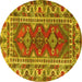 Round Persian Yellow Traditional Rug, tr1162yw