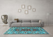 Machine Washable Persian Light Blue Traditional Rug in a Living Room, wshtr1162lblu