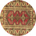 Round Persian Brown Traditional Rug, tr1162brn