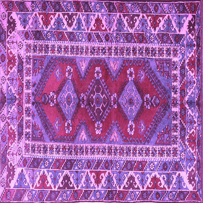 Square Machine Washable Persian Purple Traditional Area Rugs, wshtr1162pur