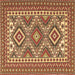 Square Persian Brown Traditional Rug, tr1163brn