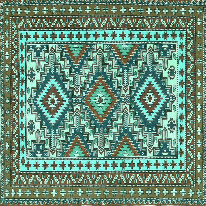 Square Persian Turquoise Traditional Rug, tr1163turq