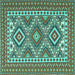 Square Persian Turquoise Traditional Rug, tr1163turq