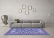 Machine Washable Persian Blue Traditional Rug in a Living Room, wshtr1163blu