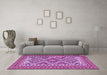 Machine Washable Persian Purple Traditional Area Rugs in a Living Room, wshtr1163pur