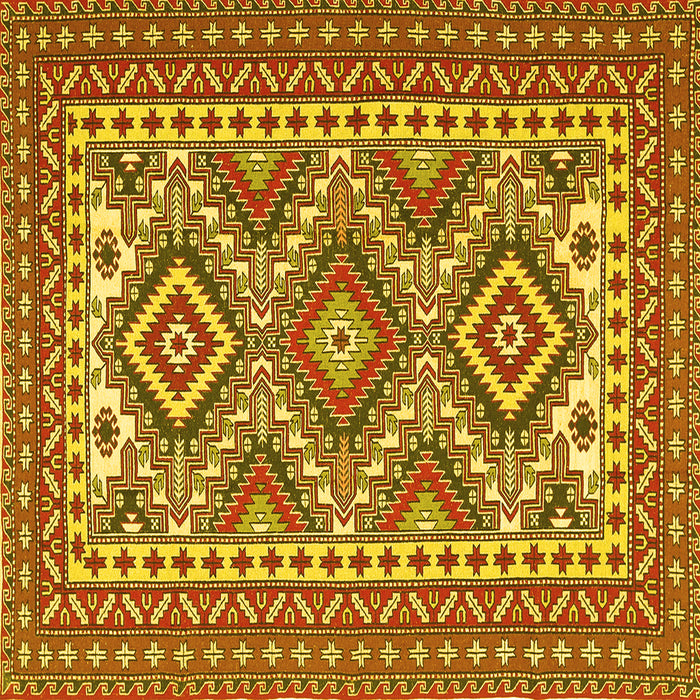 Square Persian Yellow Traditional Rug, tr1163yw