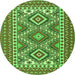 Square Persian Green Traditional Rug, tr1163grn