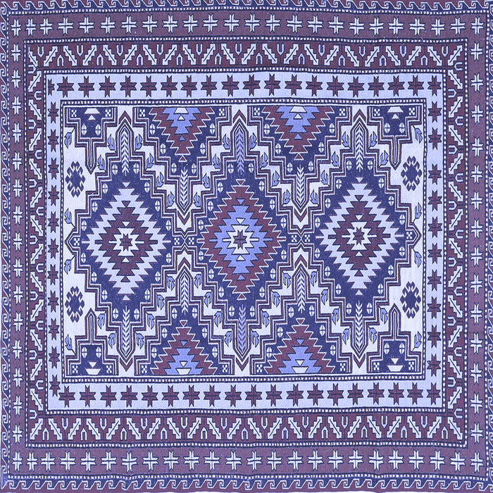 Square Machine Washable Persian Blue Traditional Rug, wshtr1163blu