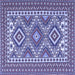 Square Machine Washable Persian Blue Traditional Rug, wshtr1163blu