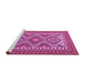 Sideview of Machine Washable Persian Pink Traditional Rug, wshtr1163pnk