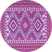 Round Persian Purple Traditional Rug, tr1163pur