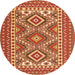 Square Persian Orange Traditional Rug, tr1163org