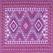 Square Machine Washable Persian Purple Traditional Area Rugs, wshtr1163pur