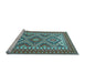 Sideview of Machine Washable Persian Light Blue Traditional Rug, wshtr1163lblu