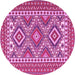 Round Persian Pink Traditional Rug, tr1163pnk