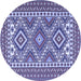 Round Persian Blue Traditional Rug, tr1163blu