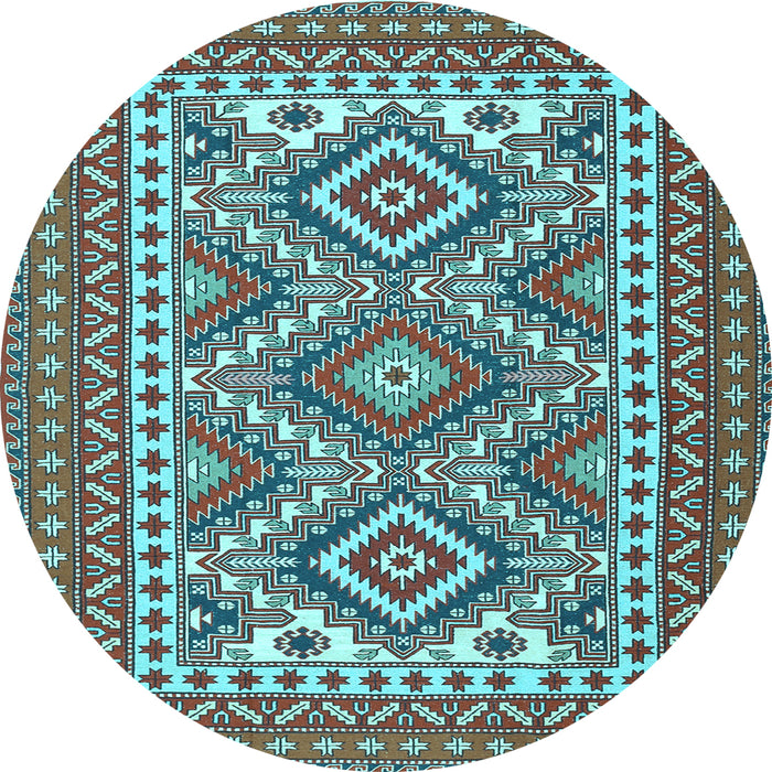 Round Persian Light Blue Traditional Rug, tr1163lblu