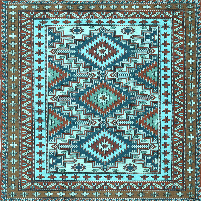 Square Machine Washable Persian Light Blue Traditional Rug, wshtr1163lblu