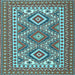 Square Machine Washable Persian Light Blue Traditional Rug, wshtr1163lblu