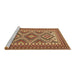 Sideview of Machine Washable Persian Brown Traditional Rug, wshtr1163brn