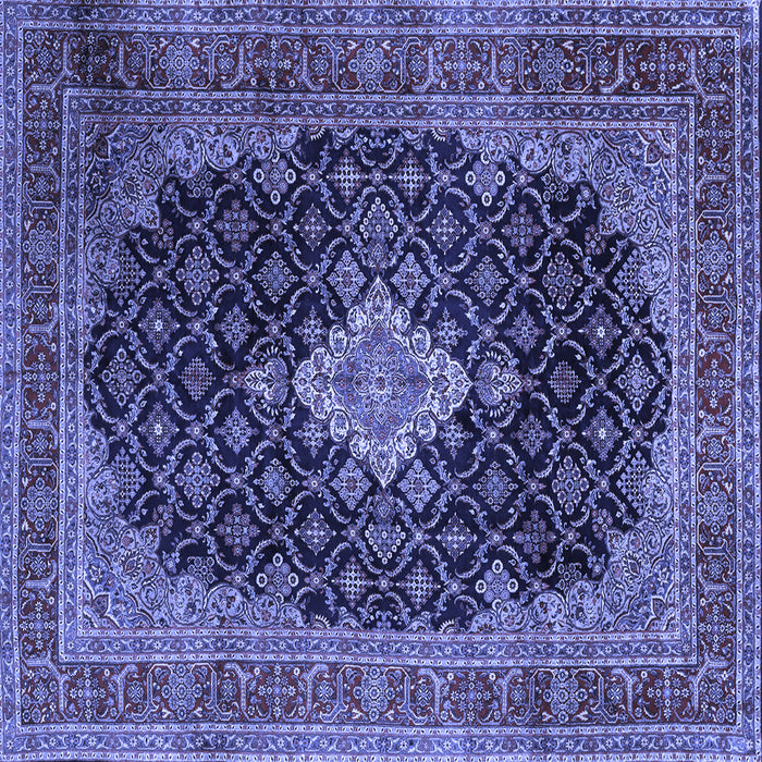 Square Medallion Blue Traditional Rug, tr1164blu