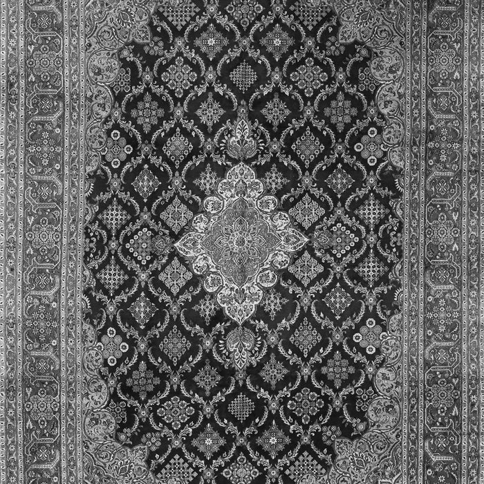 Serging Thickness of Machine Washable Medallion Gray Traditional Rug, wshtr1164gry