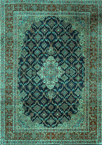 Medallion Turquoise Traditional Rug, tr1164turq